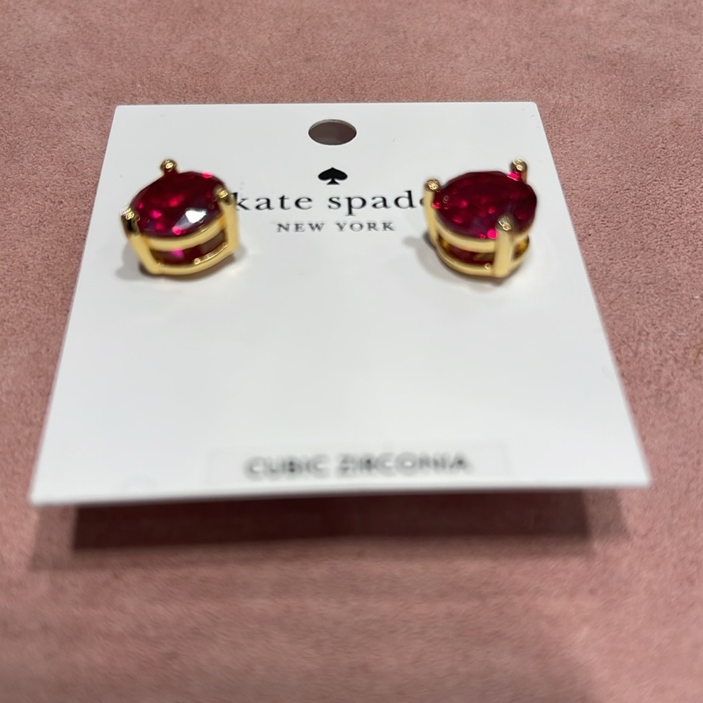 Kate Spade Red Cubic Zirconia Earrings - Picture 9 of 16
